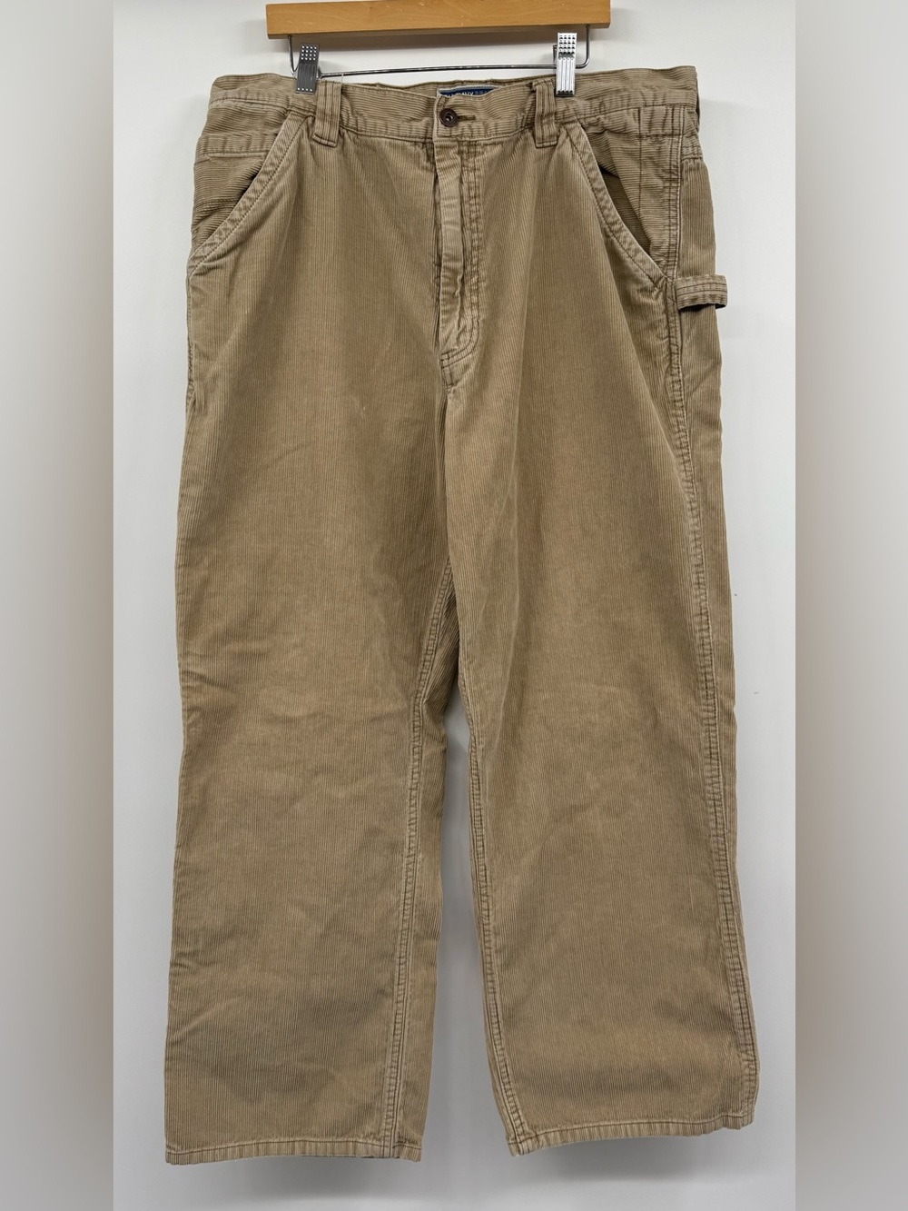 VTG Y2K OLD NAVY Painters Carpenter Corduroy Wide Leg Jeans Pants 34x30 2002